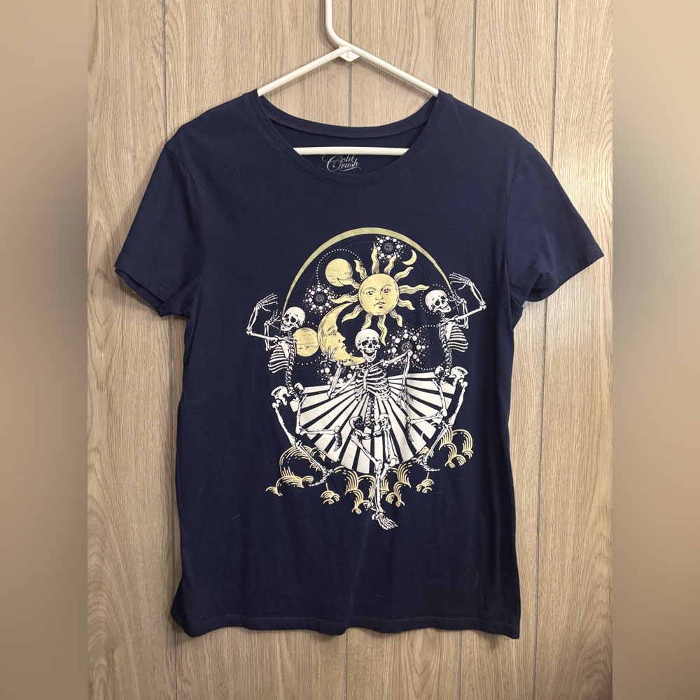 Cold Crush Navy Tee with Skeleton Design